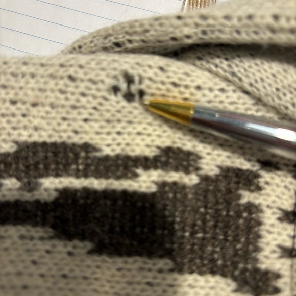 LOGHOUSE Sz M 100% Wool Cardigan Point Lapel Button Closure Pockets Side Slit - Picture 7 of 10